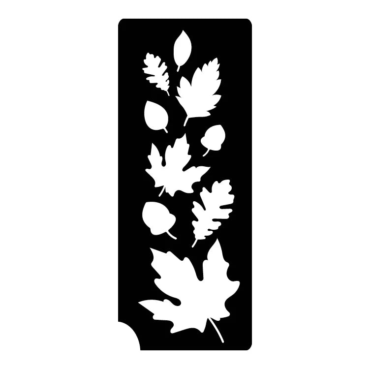 847 Fall Leaves Splash - Set of 5 - Art Factory Glitter Tattoo Stencils