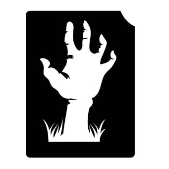 856 Zombie Hand- Set of 5 - Art Factory Glitter Tattoo Stencil