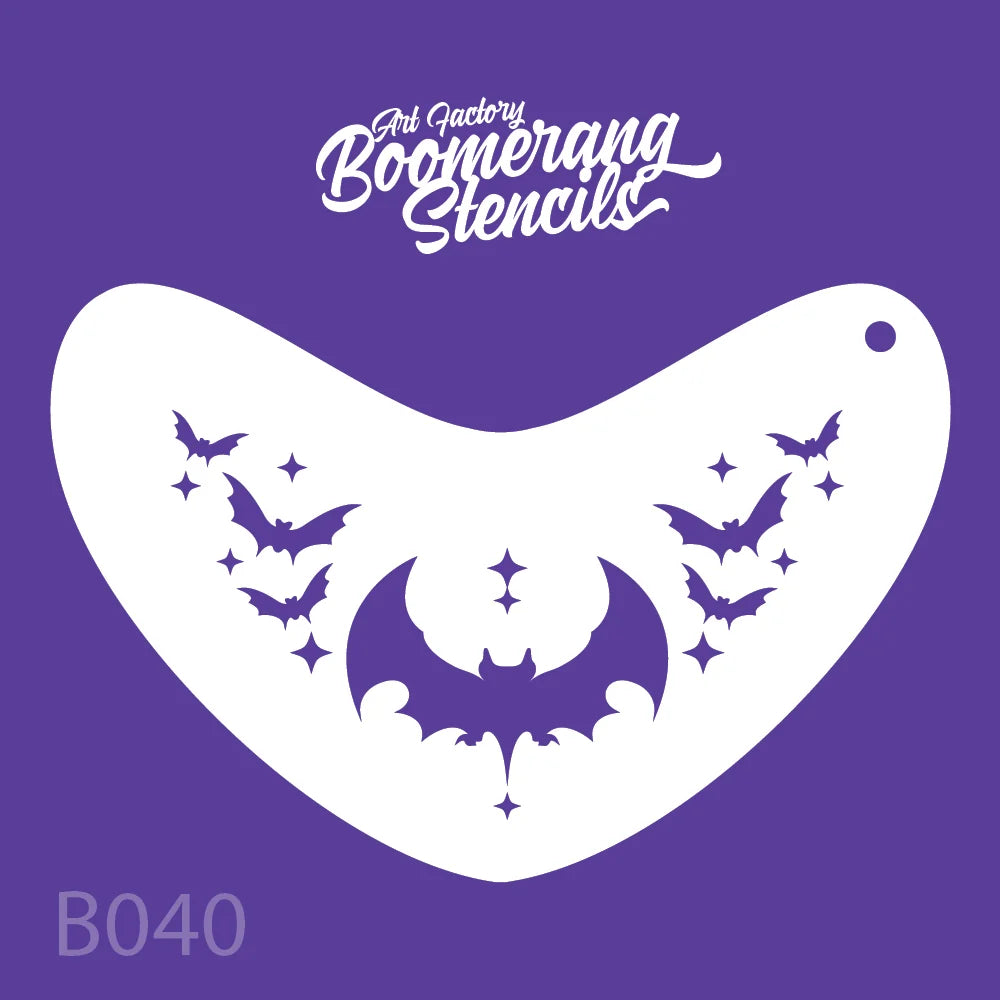 Bat Crown Boomerang Stencil by the Art factory