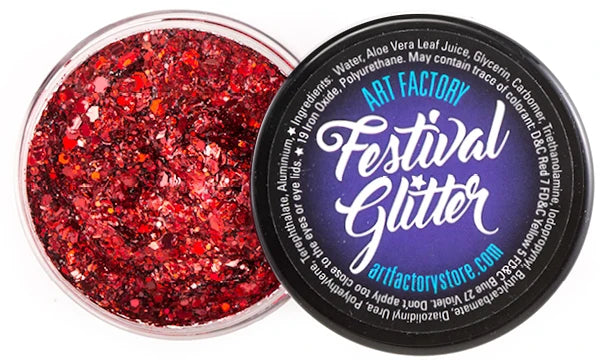 Festival Glitter Gel — Cherry Bomb (Deep Holographic Red) | Art Factory