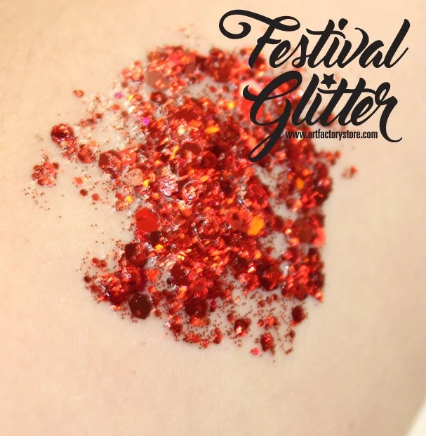 Festival Glitter Gel — Cherry Bomb (Deep Holographic Red) | Art Factory