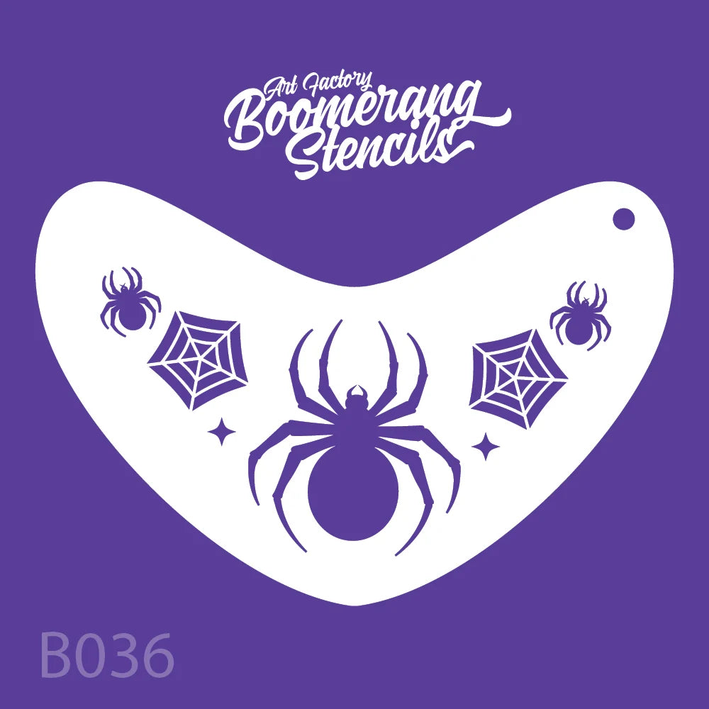 Spider Crown Boomerang Stencil by the Art Factory