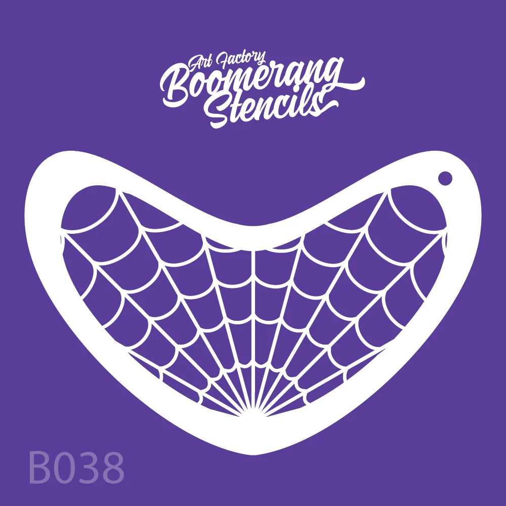 Spider Web Boomerang Stencil by the Art Factory