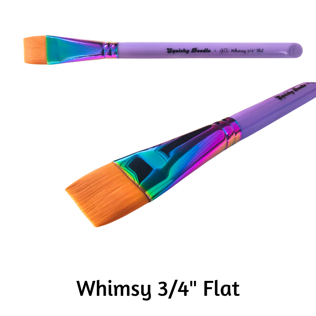 Squishy Doodle GTX - "Whimsy" 3/4" Flat Paintbrush
