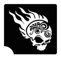 510 Flaming Sugar Skull Pixie - Set of 5 - Art Factory Glitter Tattoo Stencil