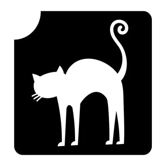 108 Curly Tail Cat - Set of 5 - Art Factory Glitter Tattoo Stencil