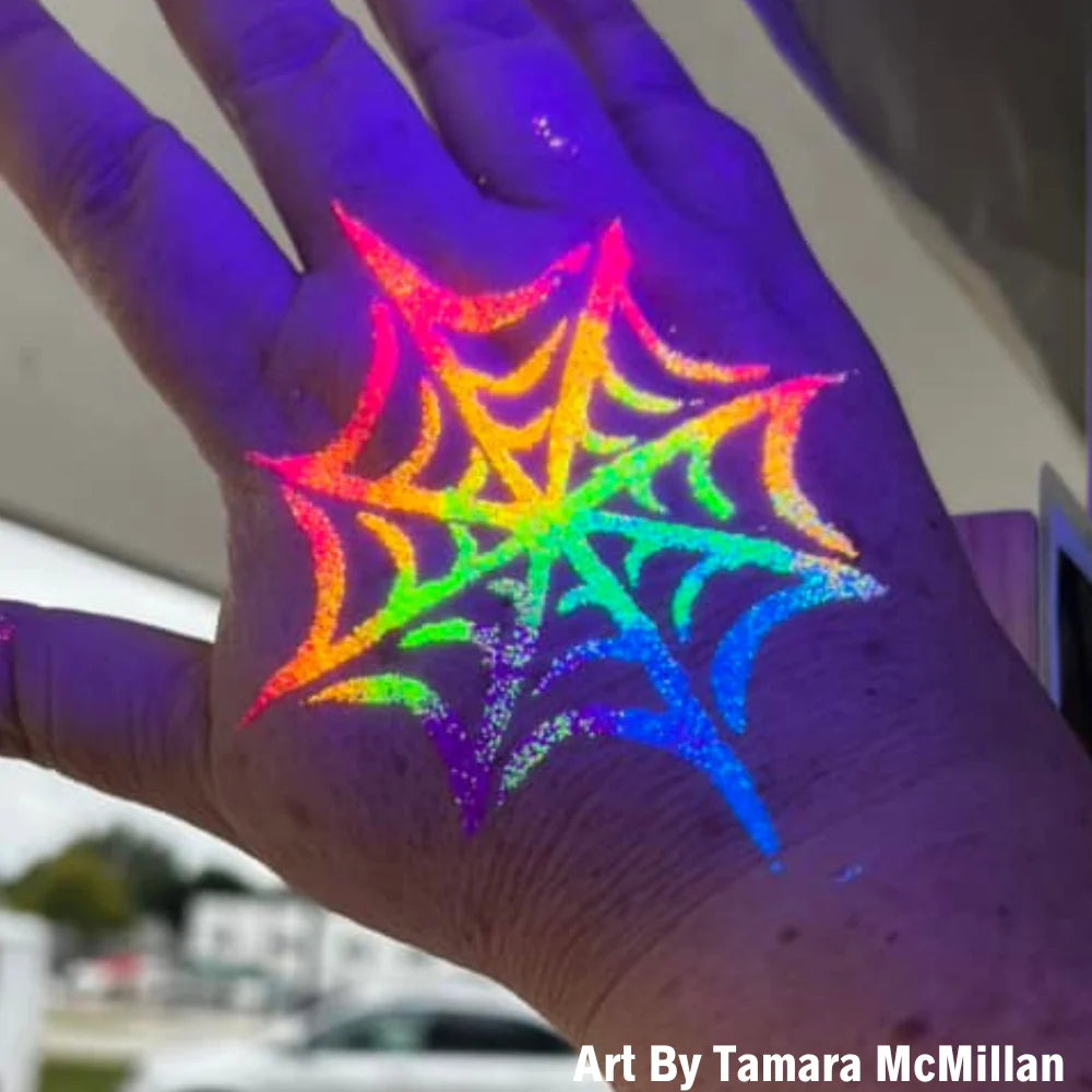 160 Spider Web - Set of 5 - Art Factory Glitter Tattoo Stencil